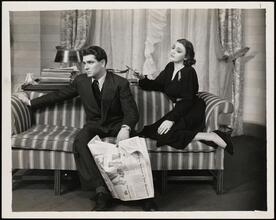 [Laurence Olivier as Gaylord Easterbrook and Katharine Cornell as Linda Easterbrook (Linda Paige) in "No Time for Comedy".]