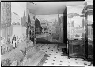 Walter Seligman [residence]. Hall mural - 2.