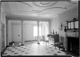 Miss Emily Trevor [residence]. Entrance hall toward window.