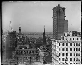 [Downtown Manhattan from a rooftop, including St. Paul's Steeple]