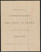 Twelfth Annual Commencement of the Free Academy of the City of New York