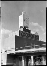 Rex Cole [Building]. Detail of roof and unit.
