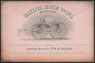 Dinner to be given to American Hose Co. No. 19 of New York