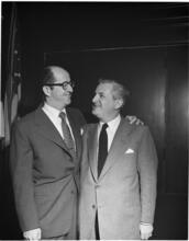 [Phil Silvers with Ben Bodne, owner of the Hotel Algonquin.]