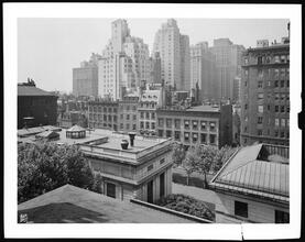 Madison Avenue at 36th and 37th Streets. Looking south from roof of J.P. Morgan residence towards 36th Street.