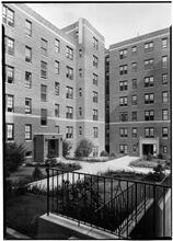 Celtic Park Apartments. Detail of court.
