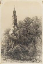 North Dutch Church Old New York, sketch from a window corner of Anne & William Streets