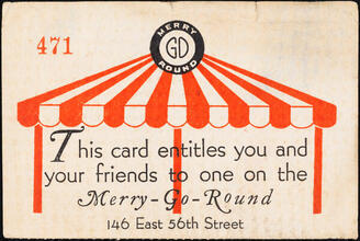 This card entitles you and your friends to one on the Merry-Go-Round