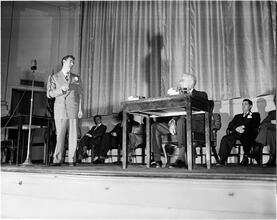 Dale Carnegie [Student speaking in Dale Carnegie's public speaking class.]