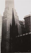 [Trinity Church opposite Wall Street, against Irving Trust Company Building.]