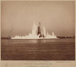 [Explosion of flood rock at Hell Gate.]