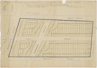 Map of Mr. Richard Amos' Lands, lying on the east side of the State Prison in the [...]th Ward of New York