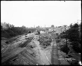 Sea Beach Line and Long Island Railroad at 5th Avenue, looking west to 4th Avenue.