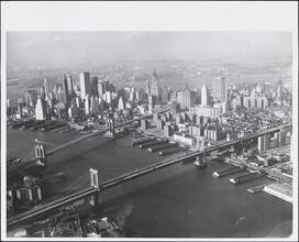 [Aerial view of Lower Manhattan.]