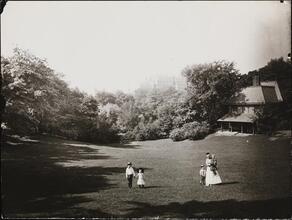 [Lawn south of Dairy building, Central Park.]