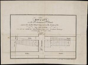 Map of Lots on the 3rd Avenue & 39th Streets and on the old Post Road being part of the Estate of the late John Duffie to be sold at Auction at the Merchants Exchange on Wed. 27th Novr 1833.