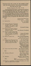Program for the Laying of the Corner Stone and the Dedication of the Hudson Monument, Spuyten Duyvil Hill