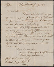 Letter from Peter Jay Munro to John Jay, January 18, 1784