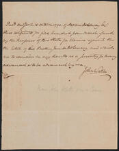 Receipt for three certificates issued for claims against the estate of James De Lancey, issued to Stephen De Lancey, October 15, 1790