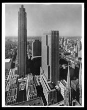 General view of the International Building, Italian Building, with R.C.A. Building, Rockefeller Center.