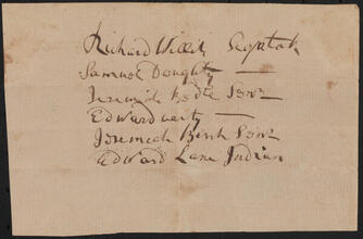 List of names accompanying letter from William Jones to Samuel Jones, August 26, 1770