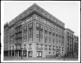 West 82nd Street at the S.W. corner of Broadway. General exterior, Saxony Apartments.