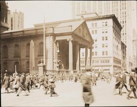 [North from Fulton Street showing west side of Broadway.]