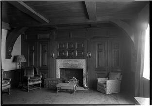 Walter Seligman [residence]. Living room fireplace.