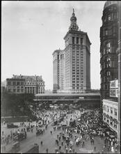 [Park Row looking north, Municipal Building.]