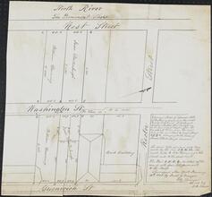 [Survey and map of several lots of building ground on the west side of Greenwich Street between Beaver and Rector Streets...belonging to the heirs of Isaac Stoutenburgh deceased]