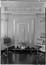 Steuben Glass, Inc. Panel and chairs.