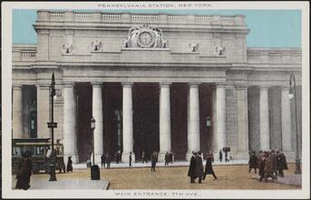 Pennsylvania Station, New York.  Main Entrance, 7th Ave.