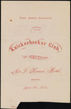 First Annual Reception of the Knickerbocker Club, of West Farms