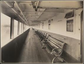 Swedish American Line, S.S. "Stockholm", Interior, Third Class Promenade Deck.