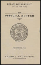 Police Department of the City of New York Official Roster