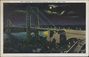 George Washington Bridge at Night. New York.