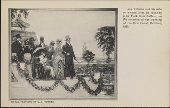 Gov. Clinton and his wife on a canal boat en route to New York from Buffalo, on the occasion of the opening of Erie Canal, October, 1825