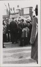 [Men gathered in Union Square.]