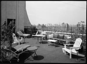 [400 East 59th Street. Roof terrace view looking N.W. from penthouse apartment.]