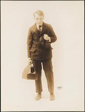 [Ernest Truex as Barney Cook in "The Dummy".]