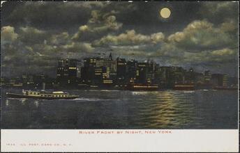 River Front by Night, New York