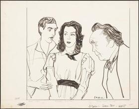 [Dennis Hopper as Hammond Maxwell, Brooke Hayward as Blanche Maxwell and Franchot Tone as Warren Maxwell in "Mandingo".]