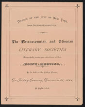 [Joint Meeting of the Phrenocosmian and Clionian Literary Societies.]