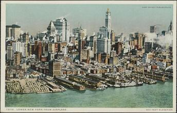 Lower New York from Airplane. 800 Feet Elevation.