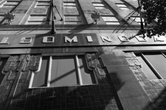 [Bloomingdale's, detail of façade.]