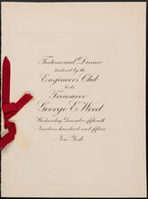 Testimonial Dinner tendered by the Engineers Club to its Treasurer George E. Weed
