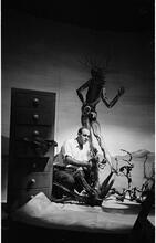 Museum of Modern Art [Staff members and art installations.]