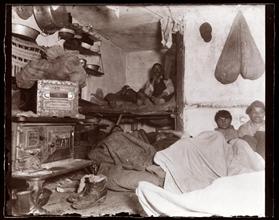Lodgers in a crowded Bayard Street tenement - "Five cents a spot."