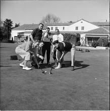 Arthur Godfrey [Godrey playing golf.]