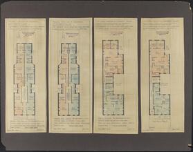 [Four tenement housing plans drawn for the Tenement House Commission, State of New York.]